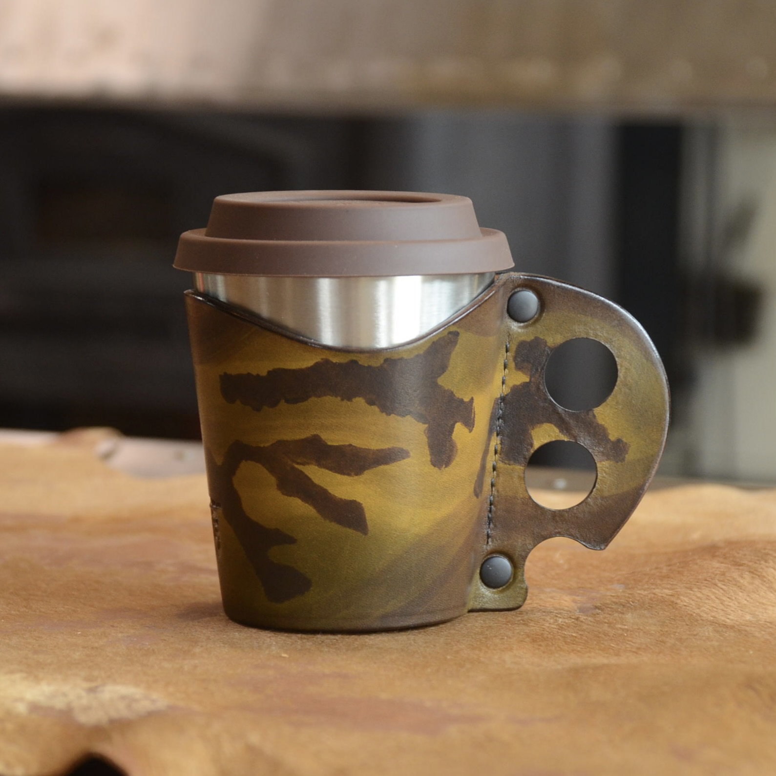 Leather Tumbler "Military-BR"